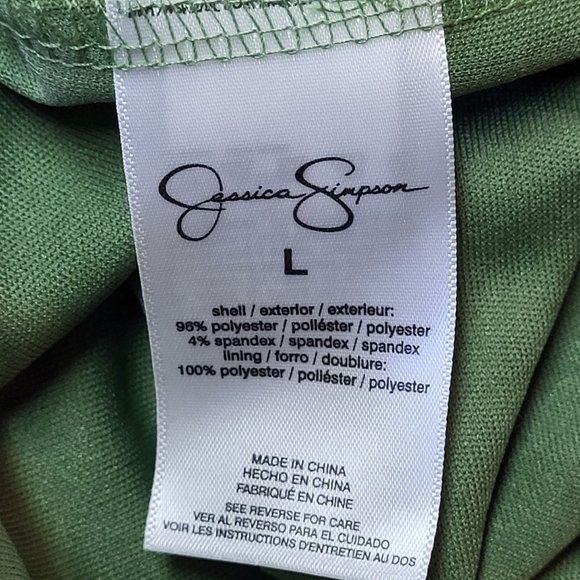 NWT Jessica Simpson |‎ Vineyard Green Syd Ruched Racerback Halter Dress - Large - Picture 11 of 16